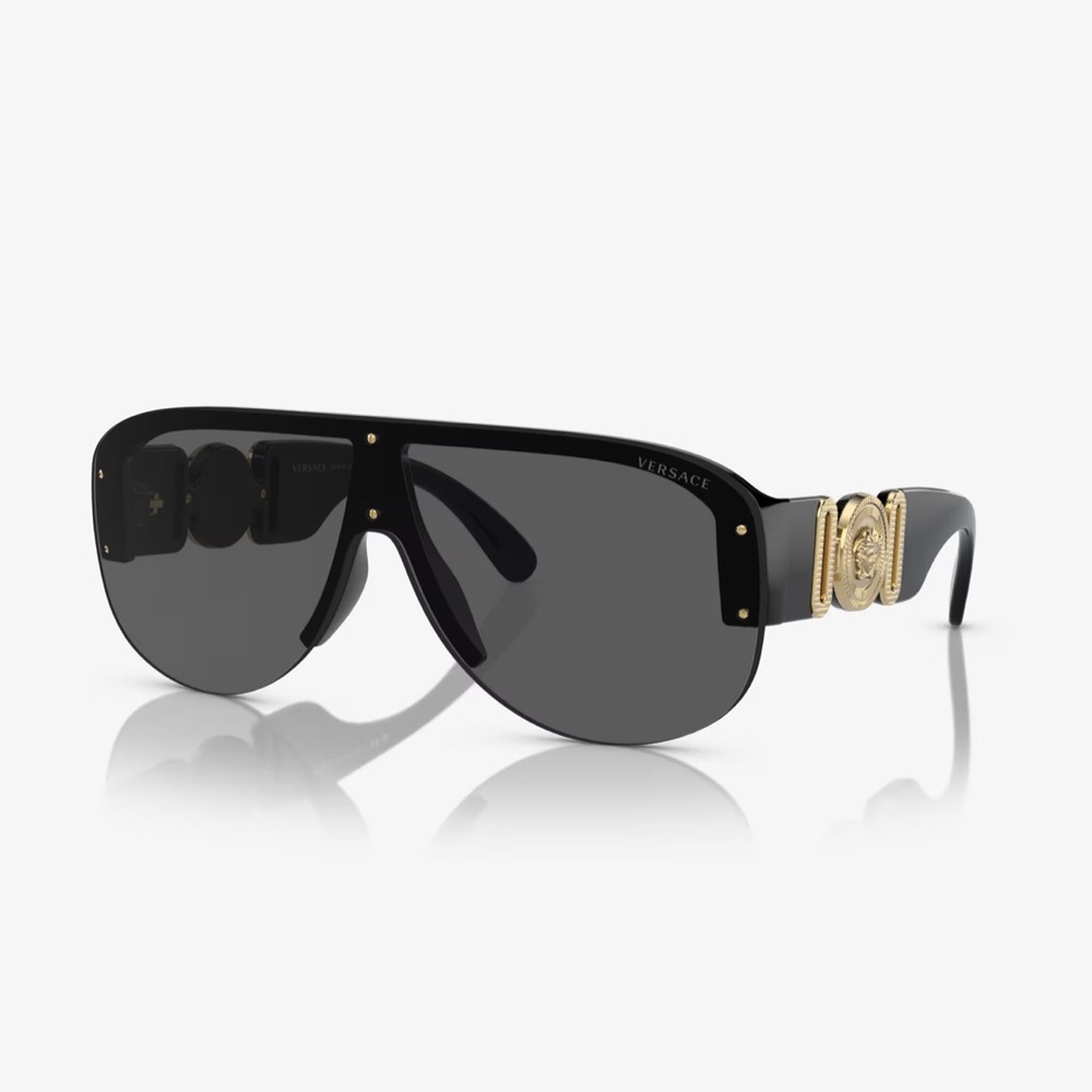Versace Sunglasses with Black Frames and Gold Details